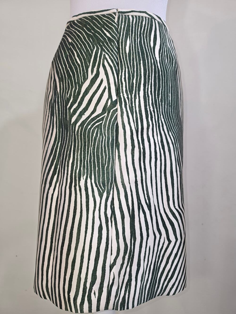 Preston & York NWT Size 10 Green White Zebra Print A-Line Skirt